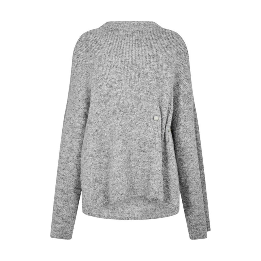 Edited Womens/Ladies Noorie Oversized Sweater Top / Light Grey Melange